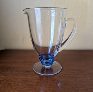 SYNERGY Cobalt Blue by BLOCK Polish Crystal Pitcher Hand Blown VTG 1993